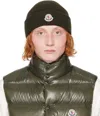 Moncler Khaki Virgin Wool & Cashmere Beanie In 828 - Olive Green