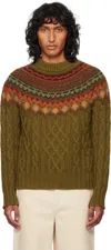 Moncler Carded Virgin Wool Crewneck Sweater In Green