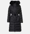 Moncler Khloe Shearling-trimmed Down Jacket In Schwarz