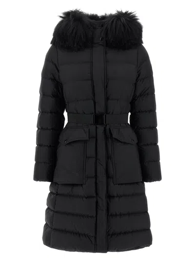Moncler Khloesse Nylon Long Down Jacket In Multi
