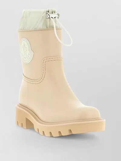 Moncler Kickstream Drawstring Logo-patch Rain Boots In Neutral