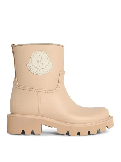 Moncler Kickstream Ankle Pvc Rain Boots Chunky In Neutral