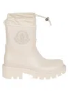 Moncler Logo-patch Drawstring Ankle Boots In White