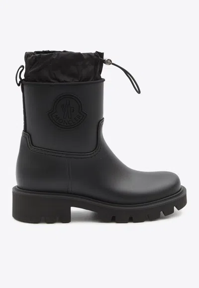 Moncler Kickstream Drawstring Rain Boots In Black