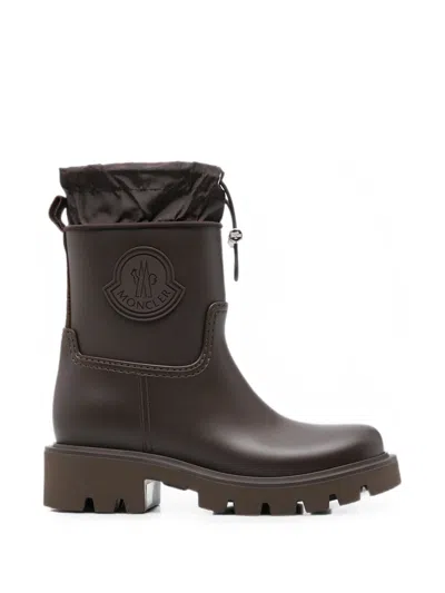 Moncler Kickstream Drawstring-fastening Rain Boots In Brown