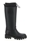 Moncler Rubber Kickstream Boots With Drawstring In Black