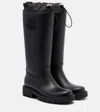 Moncler Rubber Kickstream Boots With Drawstring In Black