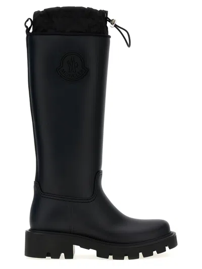 Moncler Rubber Kickstream Boots With Drawstring In Black