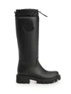 Moncler Kickstream High Rain Boots, Women, Black, Size: 41