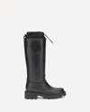 Moncler Rubber Kickstream Boots With Drawstring In Black