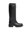 Moncler Rubber Kickstream Boots With Drawstring In Black