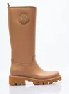 Moncler Kickstream Rubber Rain Boots In Camel