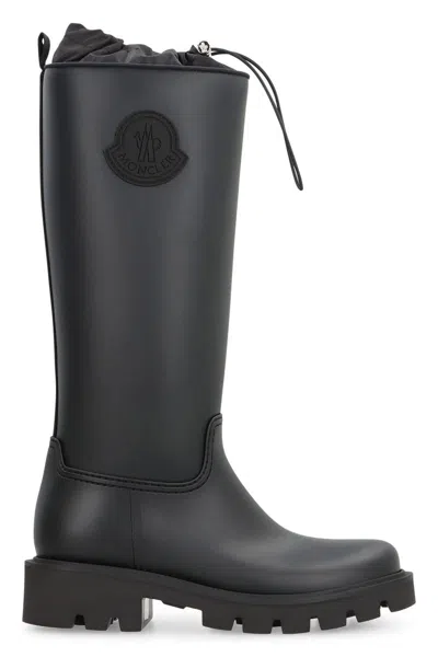 Moncler Kickstream High Rubber Rain Boots In Black
