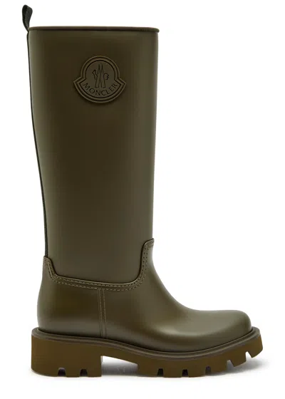 Moncler Kickstream High Rubber Wellington Boots In Green