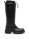 Moncler Black Kickstream High Rain Tall Boots In Black