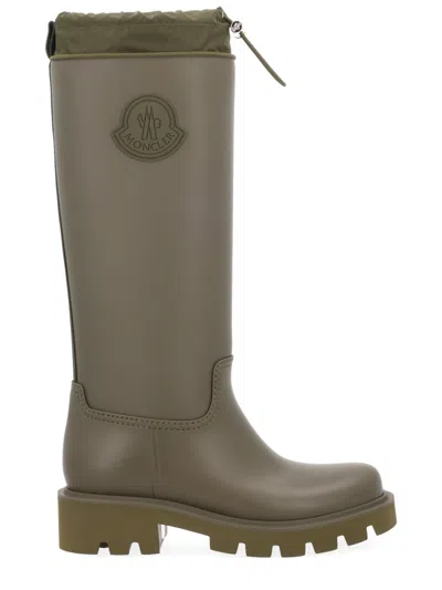 Moncler Kickstream High Vinyl Boots In Green