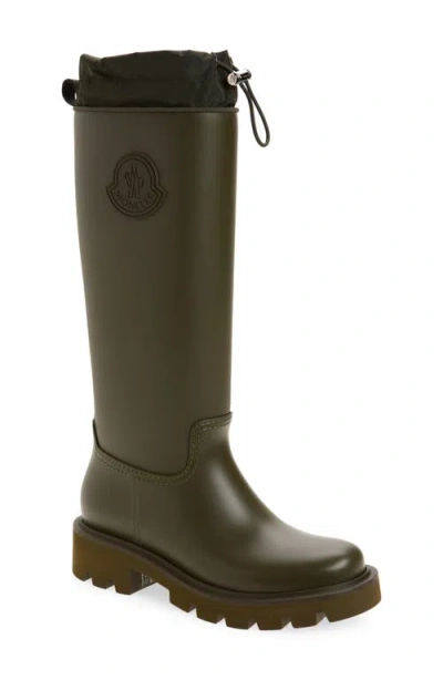 Moncler Kickstream Knee High Rain Boot In Green