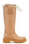 Moncler Kickstream Knee-high Rain Boots In Camel