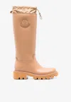Moncler Kickstream Knee-high Rain Boots In Brown