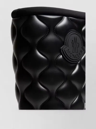Moncler Kickstream Knee High Waterproof Quilted Boots In Black