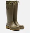 Moncler Kickstream High Waterproof Rain Boots In Green