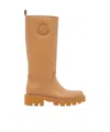 Moncler Kickstream Rubber Rain Boots In Brown