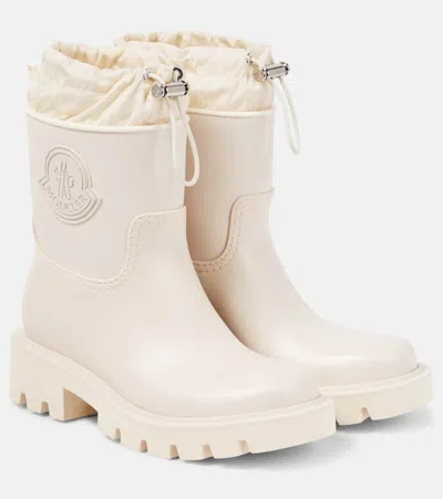 Moncler Kickstream Logo Rain Boots In Off White