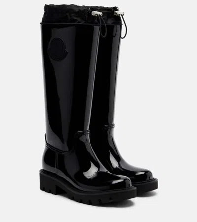 Moncler Kick Stream Rubber Knee High Lug Sole Boots In Multi