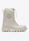 Moncler Logo-patch Drawstring Ankle Boots In White