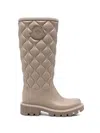Moncler Kickstream Quilted Boots In Neutral