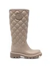Moncler Kickstream Quilted Boots In Neutral