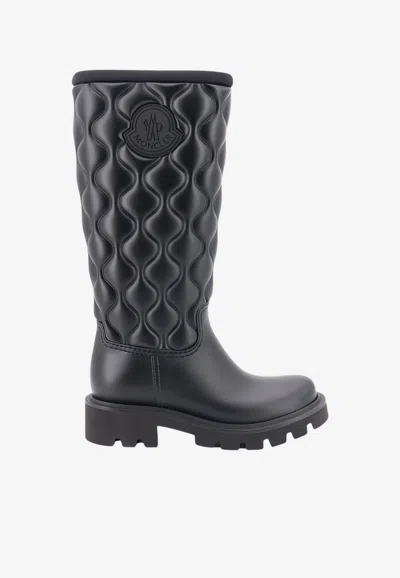 Moncler Kickstream Quilted Mid-calf Boots In Black