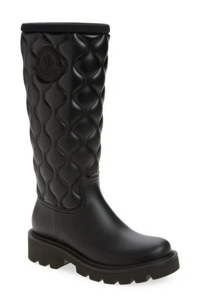 Moncler Kickstream Quilted Rain Boot In Black