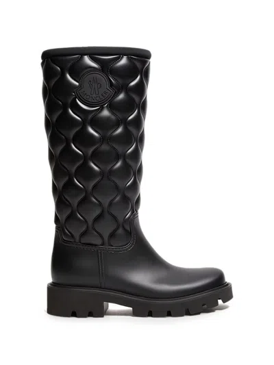 Moncler Kickstream Quilted Rain Boots In Black