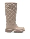 Moncler Kickstream Quilted Rubber Boots In Beige