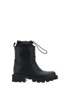 Moncler Drawstring Embosssed-logo Rain Boots In Black