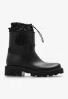 Moncler Kickstream Rubber Wellington Ankle Boots In Black