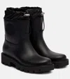 Moncler Kickstream Rubber Wellington Ankle Boots In Black