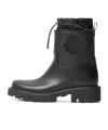 Moncler Kickstream Rubber Wellington Ankle Boots In Black