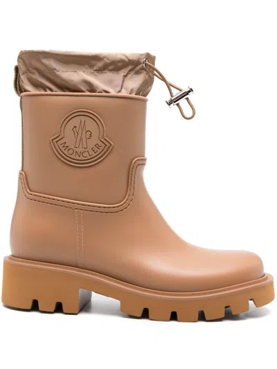 Moncler Kickstream Rain Boots In Brown