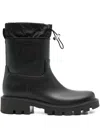 Moncler Kickstream Rubber Wellington Ankle Boots In Black