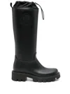 Moncler Kickstream High Rain Boots, Women, Black, Size: 41