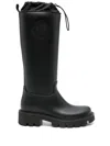 Moncler Black Kickstream High Rain Tall Boots In Black