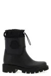 Moncler Drawstring Embosssed-logo Rain Boots In Black