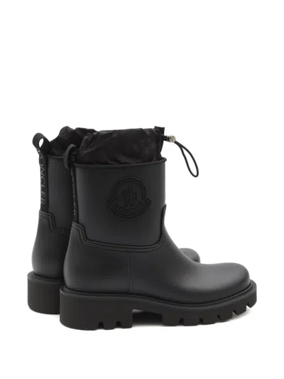 Moncler Kickstream Calf Height Rain Boots In Animal Print