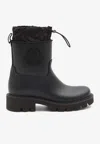 Moncler Stylish High-top Mini Boots With Drawstring Fastening 20 Cm In Black