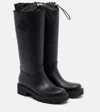 Moncler Rubber Kickstream Boots With Drawstring In Black