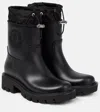 Moncler Kickstream Rubber Wellington Ankle Boots In Black