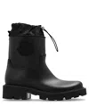 Moncler Kickstream Rubber Wellington Ankle Boots In Black