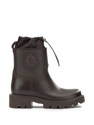 Moncler Kickstream Drawstring-fastening Rain Boots In Brown